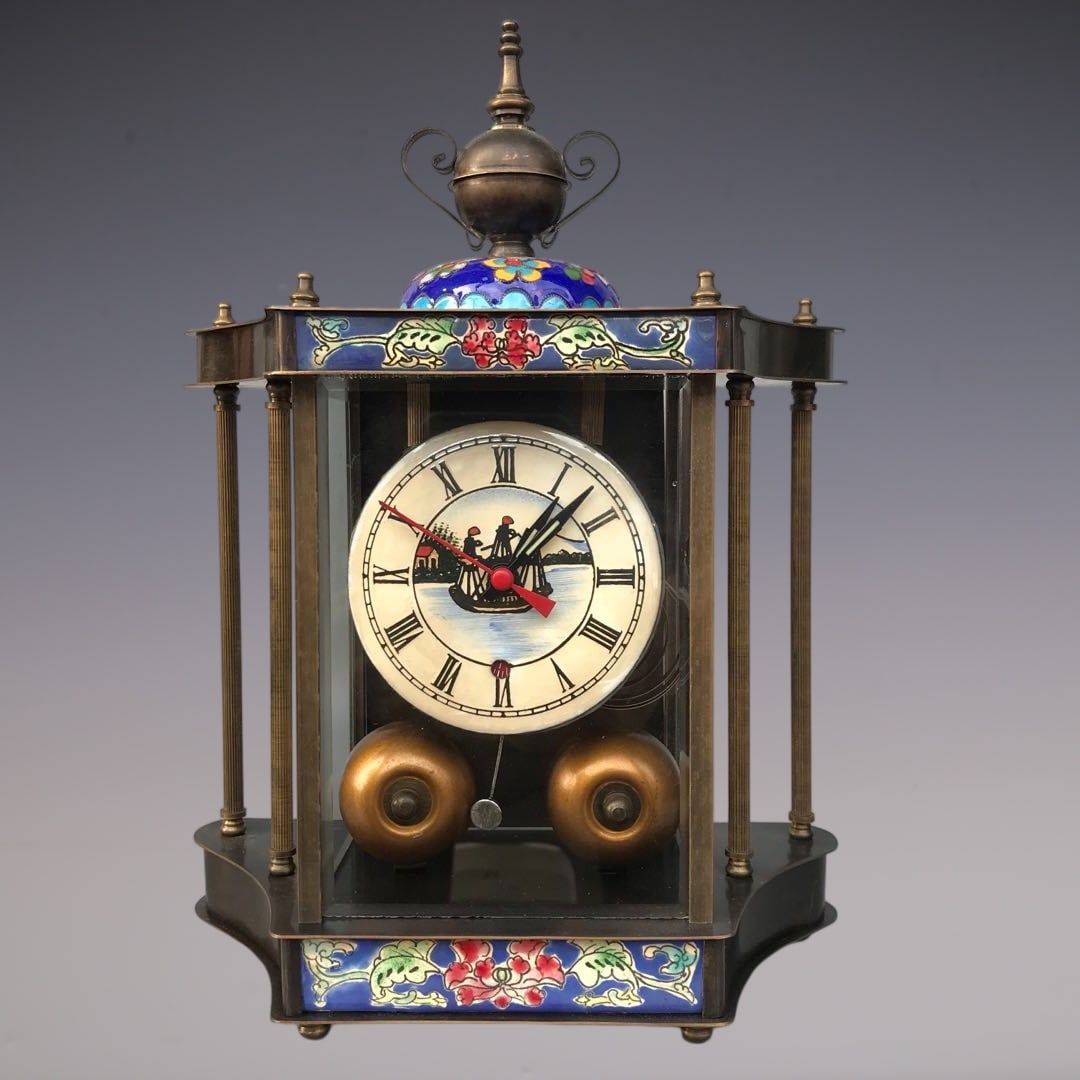 An Exquisite Bronze Lotus Pattern Clock