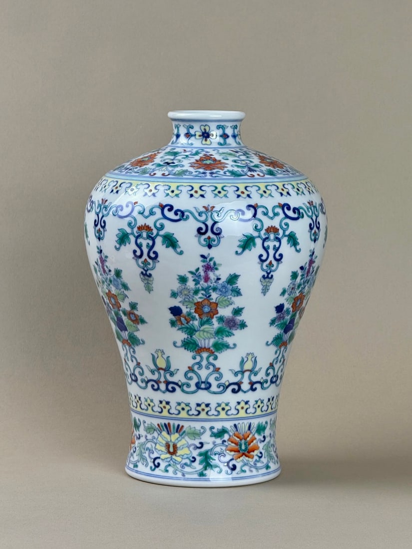 An Exquisite Doucai Blue and White Lotus Pattern Vase: An Exquisite Doucai Blue and White Lotus Pattern Vase Qing Dynasty, China Yongzheng Six-character Mark