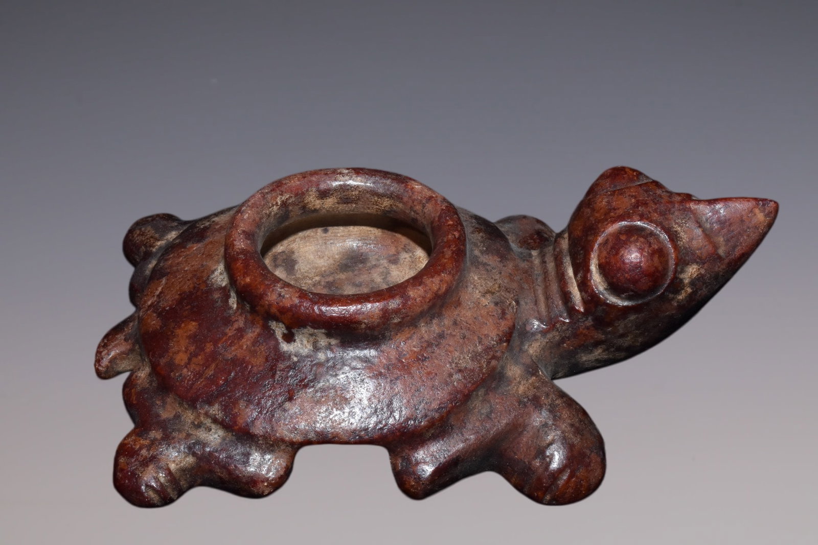 An Exquisite Hemo Jade Turtle: An Exquisite Hemo Jade Turtle Hong Shan Culture Size:7.1inx4.5in Weight:690g河磨玉龟 红山文化 Size:18cmx11.5cm Weight:690g