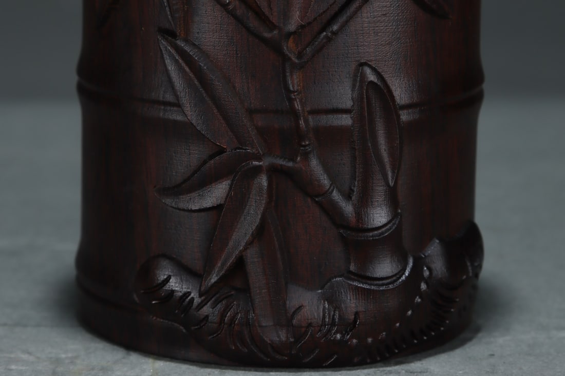An Exquisite Eaglewood Bamboo Pattern Brush Pot - 4