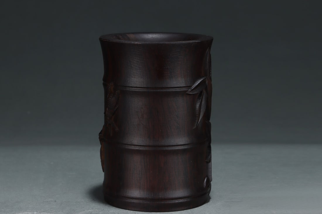 An Exquisite Eaglewood Bamboo Pattern Brush Pot - 5
