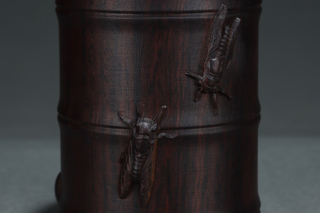 An Exquisite Eaglewood Bamboo Pattern Brush Pot - 7