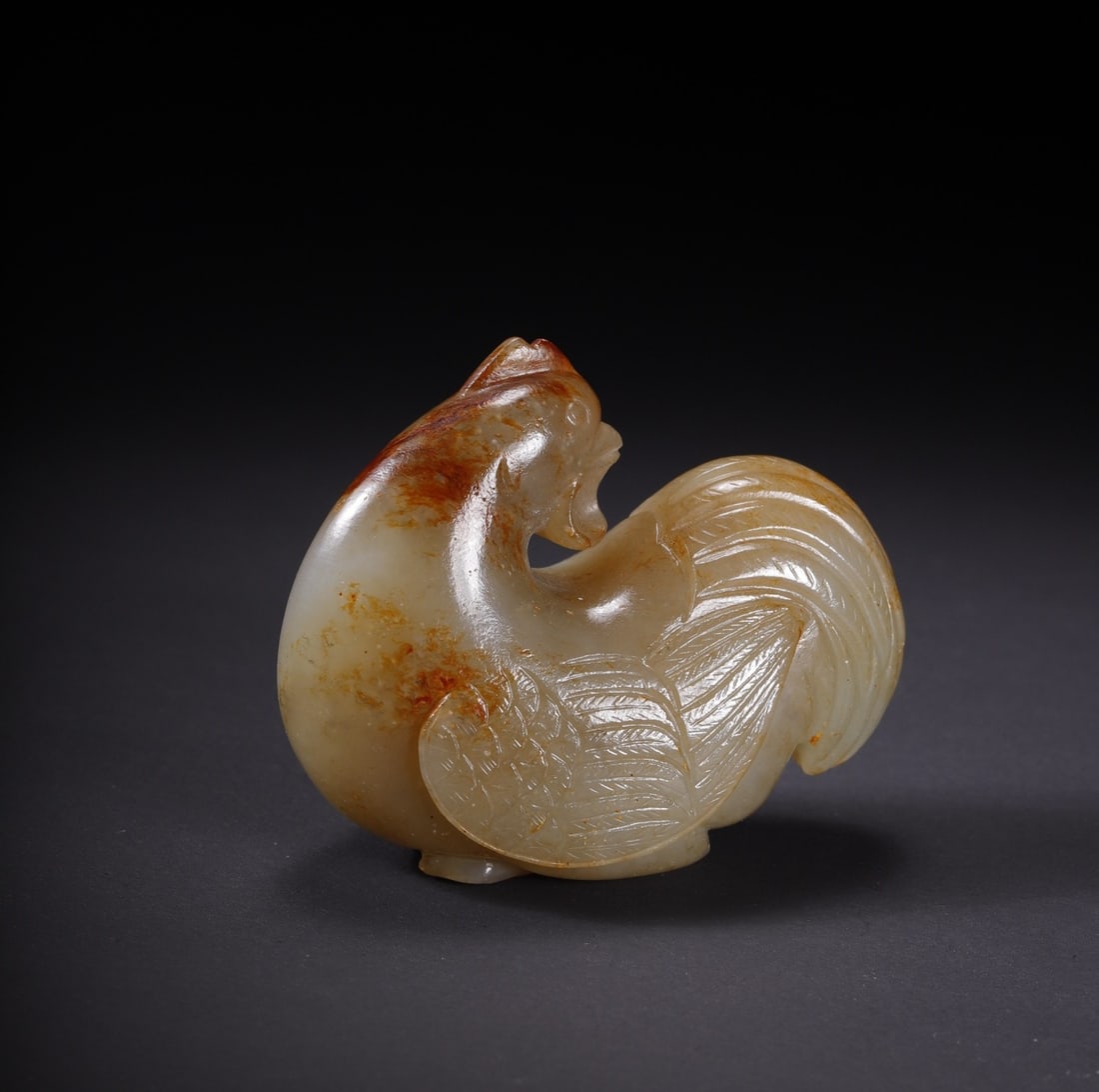 An Exquisite White Jade Rooster - 3