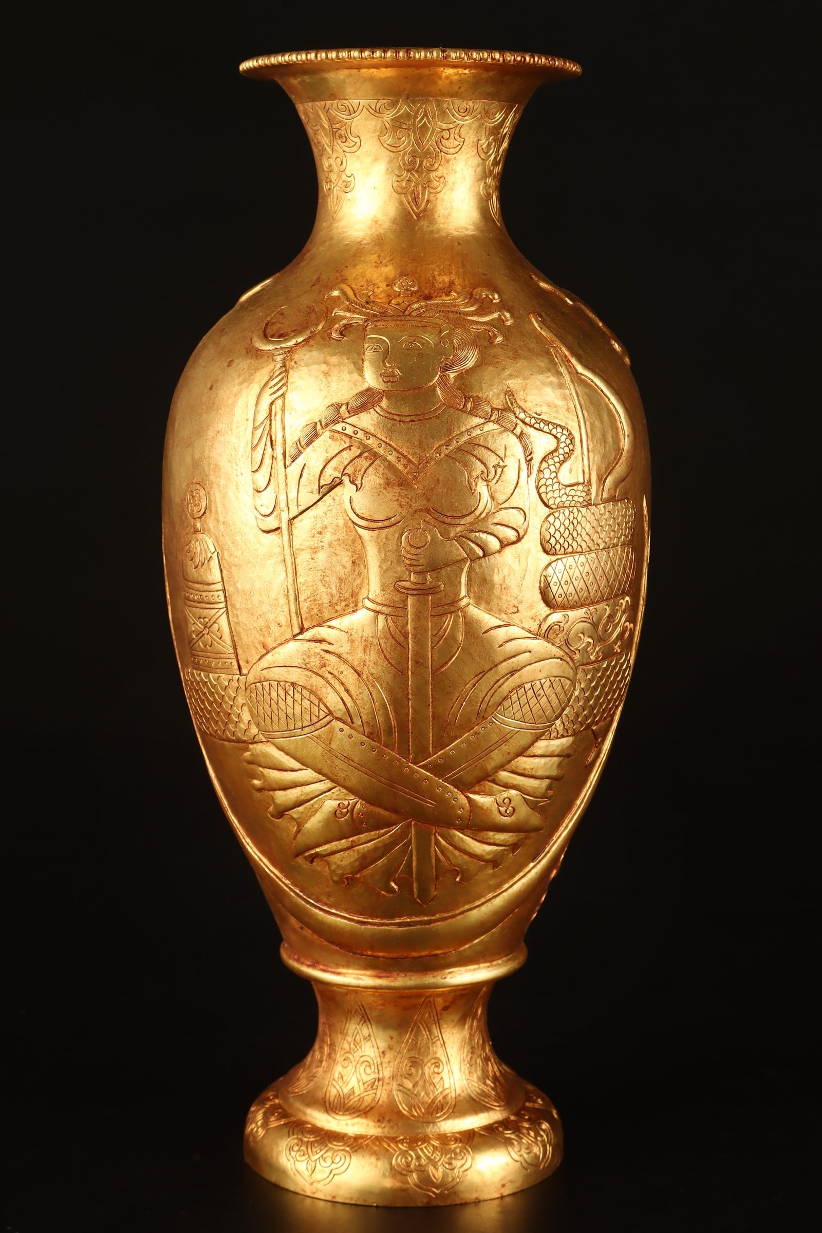 An Exquisite Gilt Bronze Character and Story Pattern Vase (1 of 9)