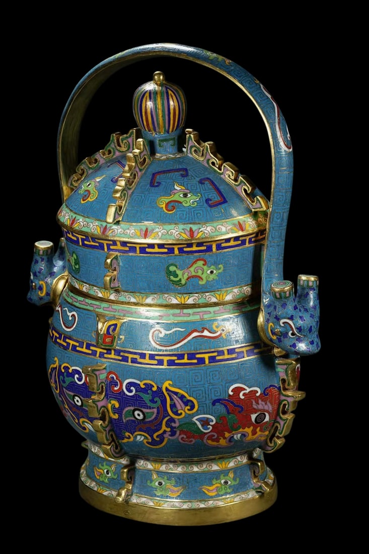 A Exquisite Cloisonne Beast-Face Pattern Jar - 6