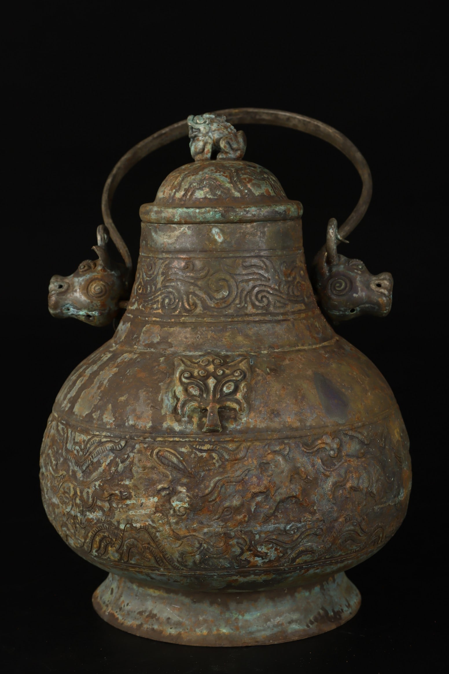 An Exquisite Silver Beast-Face Pattern Jar - 3