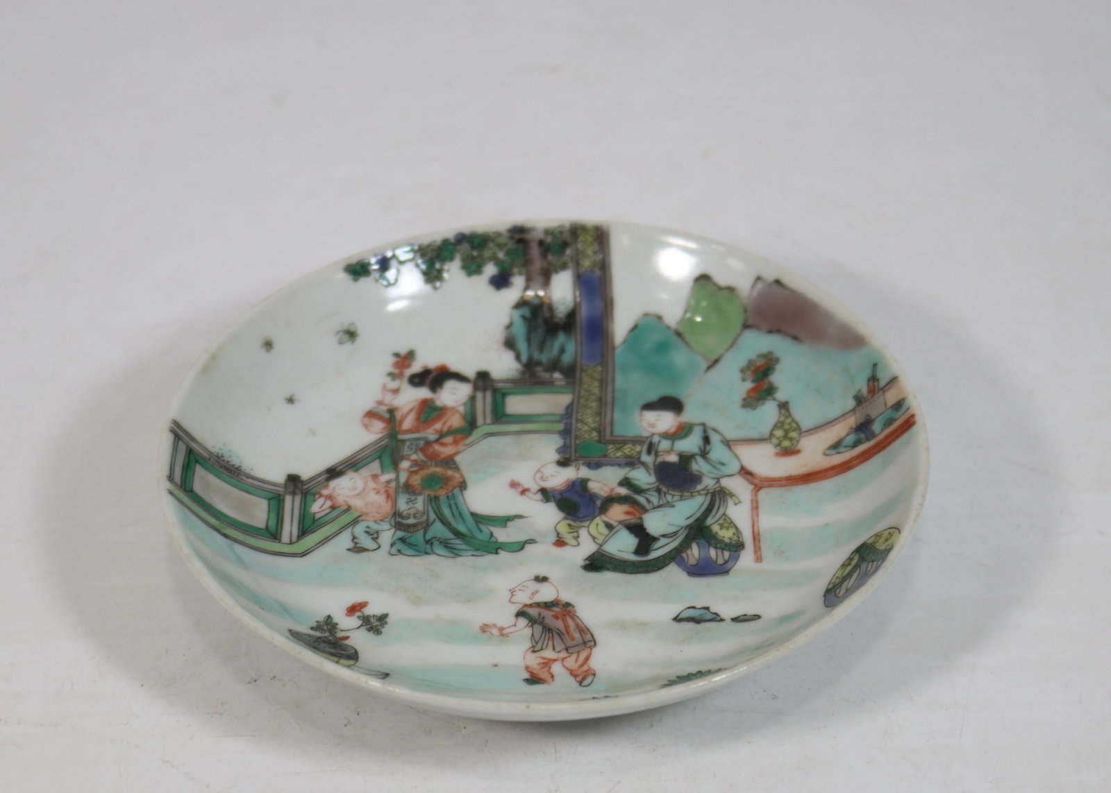 An Exquisite Wucai Character and Story Pattern Plate (1 of 6)