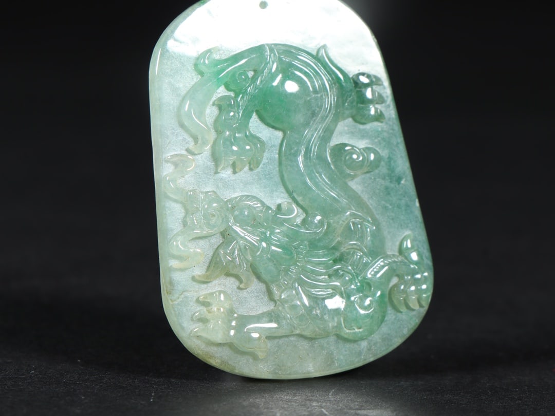An Exquisite Jadeite Dragon Pattern Brand - 2