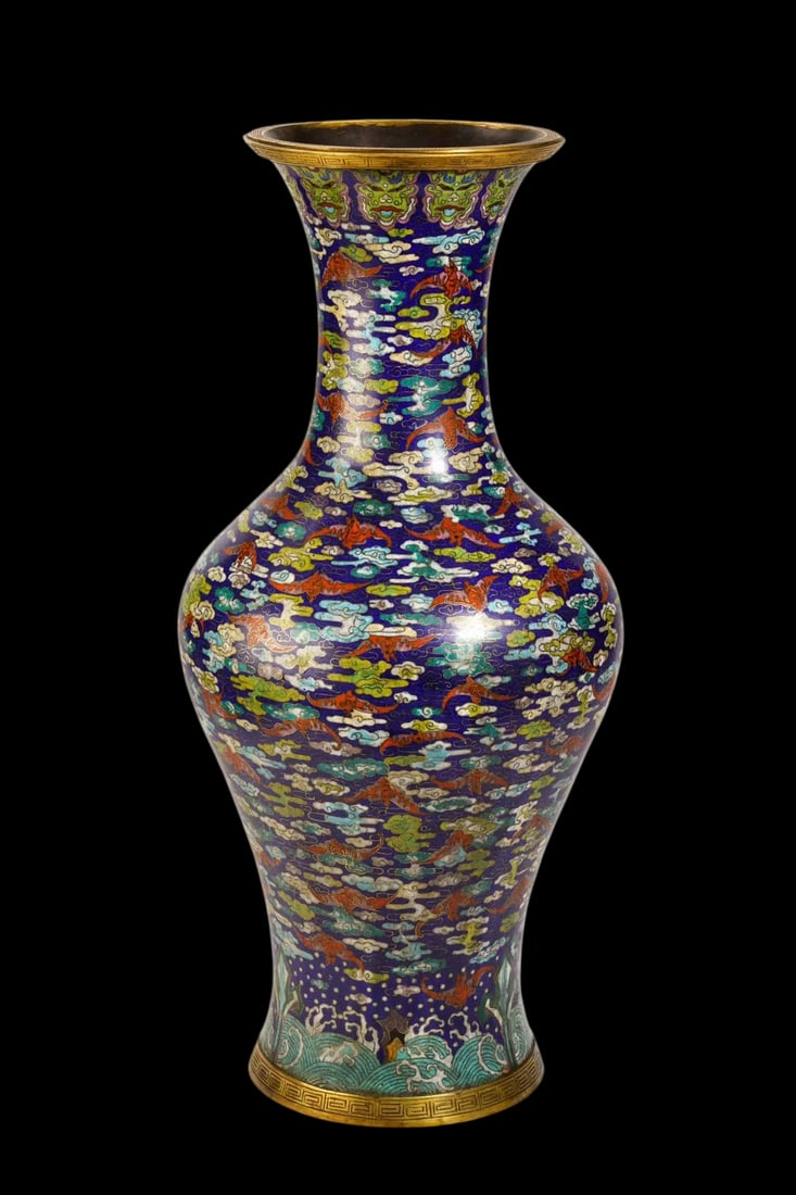 A Exquisite Cloisonne Bats and Peach Pattern Vase (1 of 7)