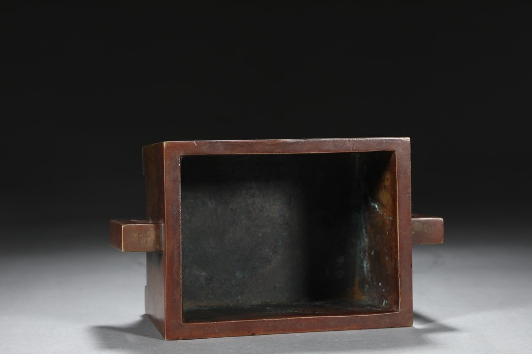 An Exquisite Bronze With Inscription Double-Ears Censer - 5