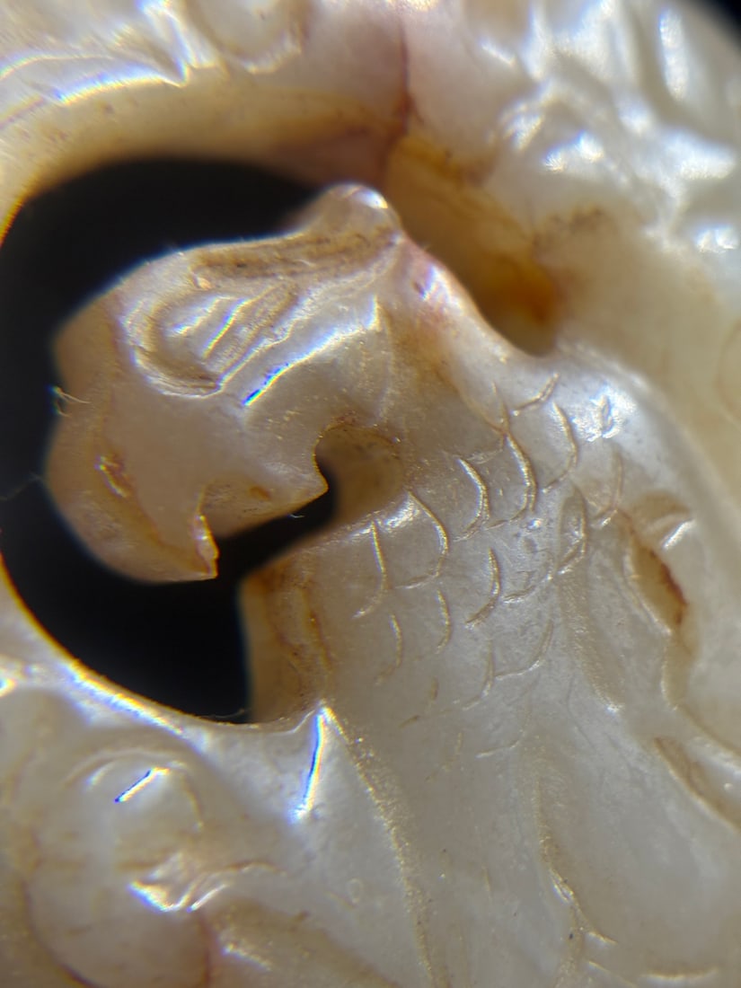 An Exquisite White Jade Auspicious Beast Pattern Pendant - 7