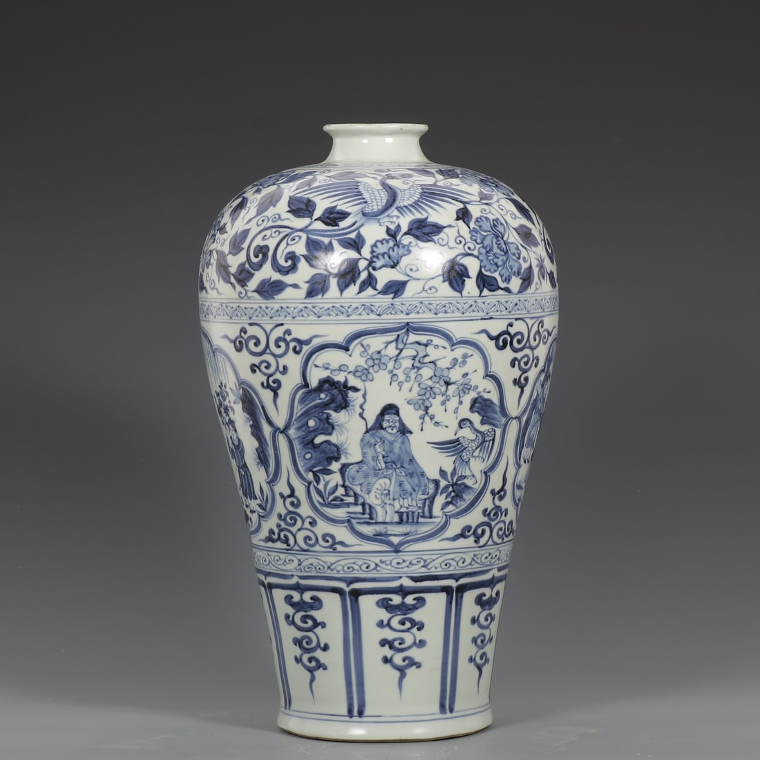 An Exquisite Blue and White Character and Story Pattern Phoenix Pattern Vase (1 of 9)