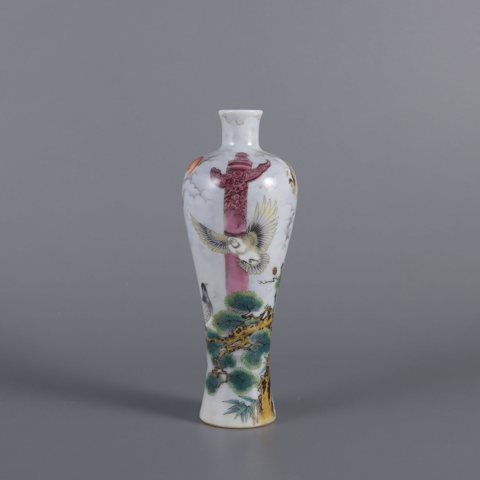 An Exquisite Enamel Flower and Bird Pattern Vase (1 of 9)