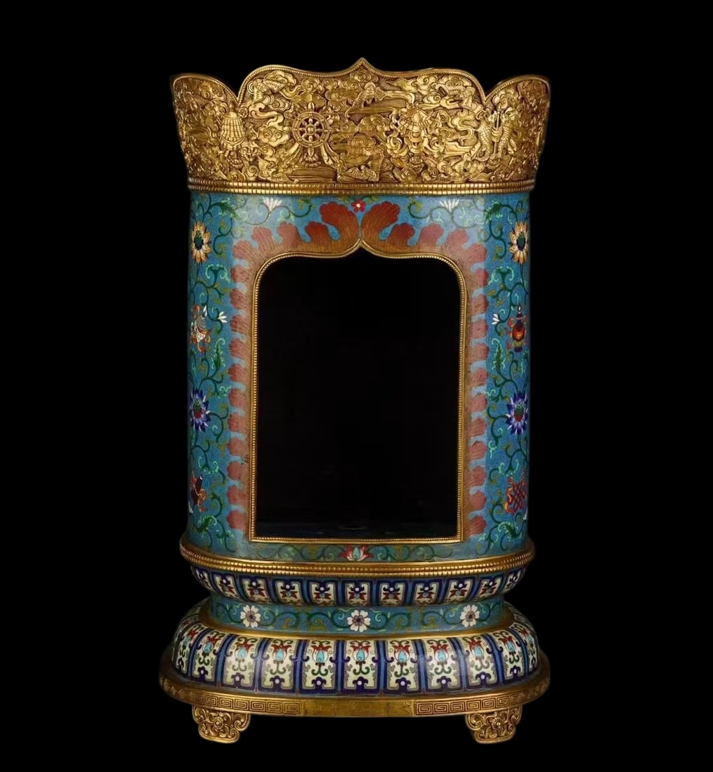 A Exquisite Cloisonne Lotus Pattern Eight Treasures Pattern Buddhist niche (1 of 9)