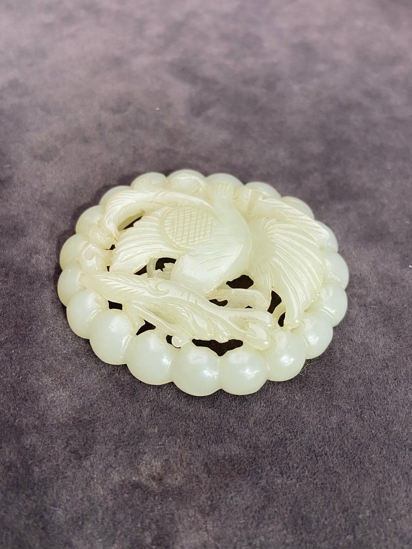 An Exquisite White Jade Phoenix Pattern Ornament - 7