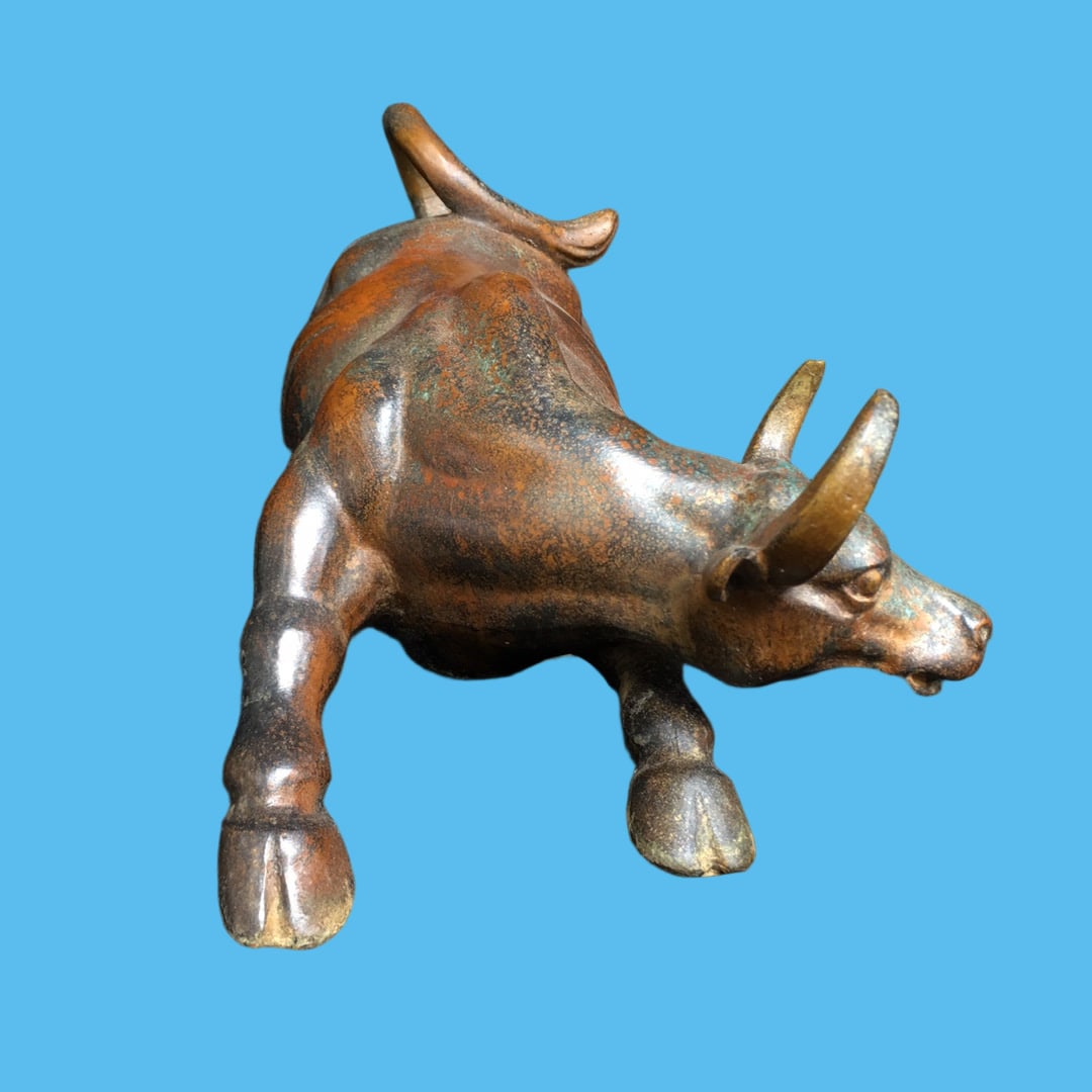 A Exquisite Copper-Bodied Buffalo Ornament - 2