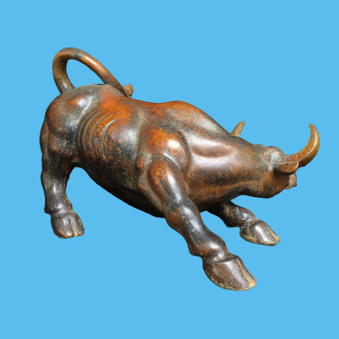 A Exquisite Copper-Bodied Buffalo Ornament - 3
