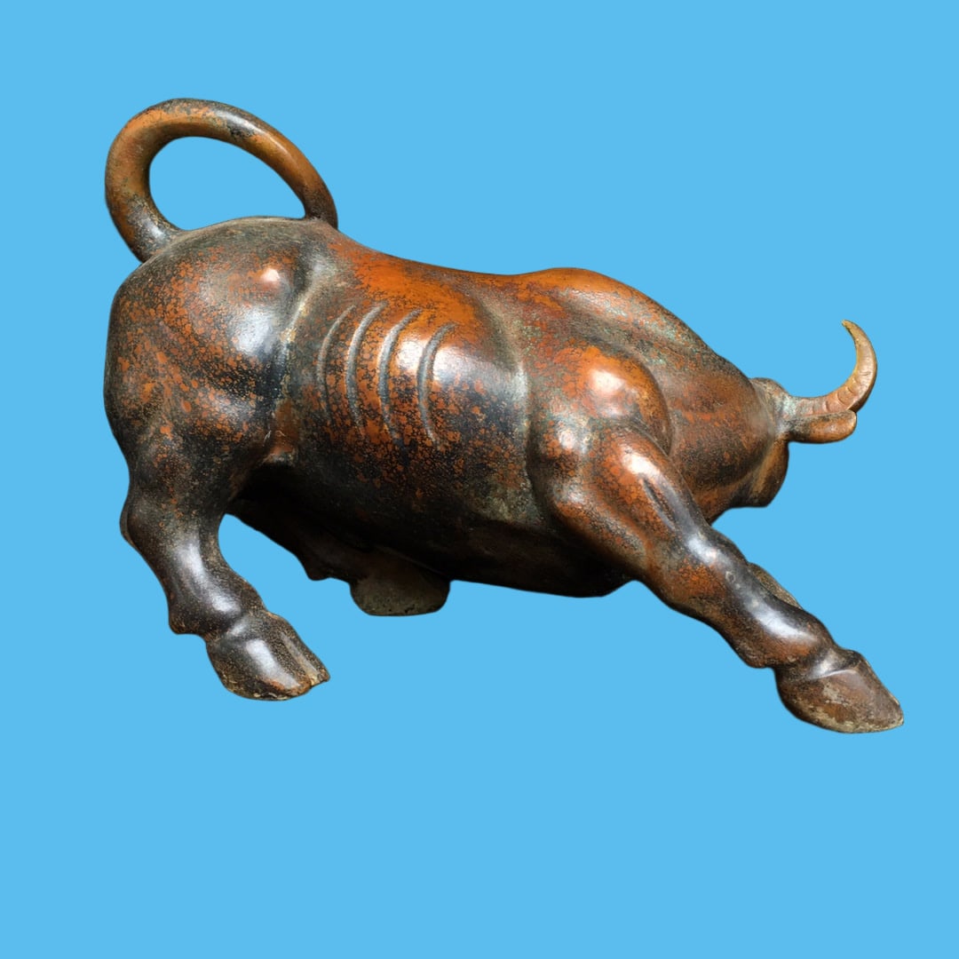 A Exquisite Copper-Bodied Buffalo Ornament - 4