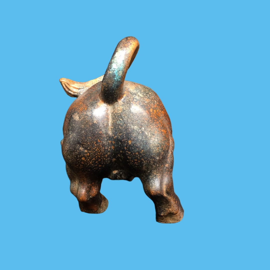 A Exquisite Copper-Bodied Buffalo Ornament - 6