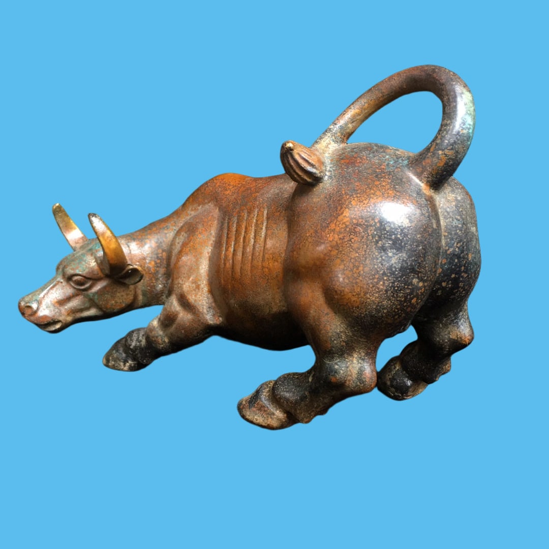 A Exquisite Copper-Bodied Buffalo Ornament - 7
