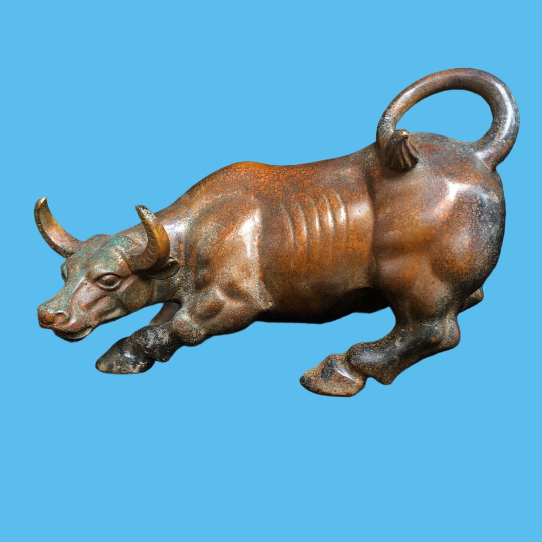 A Exquisite Copper-Bodied Buffalo Ornament - 8