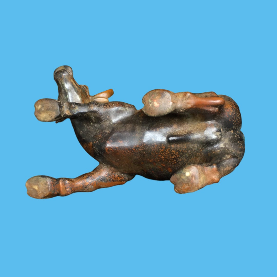 A Exquisite Copper-Bodied Buffalo Ornament - 9