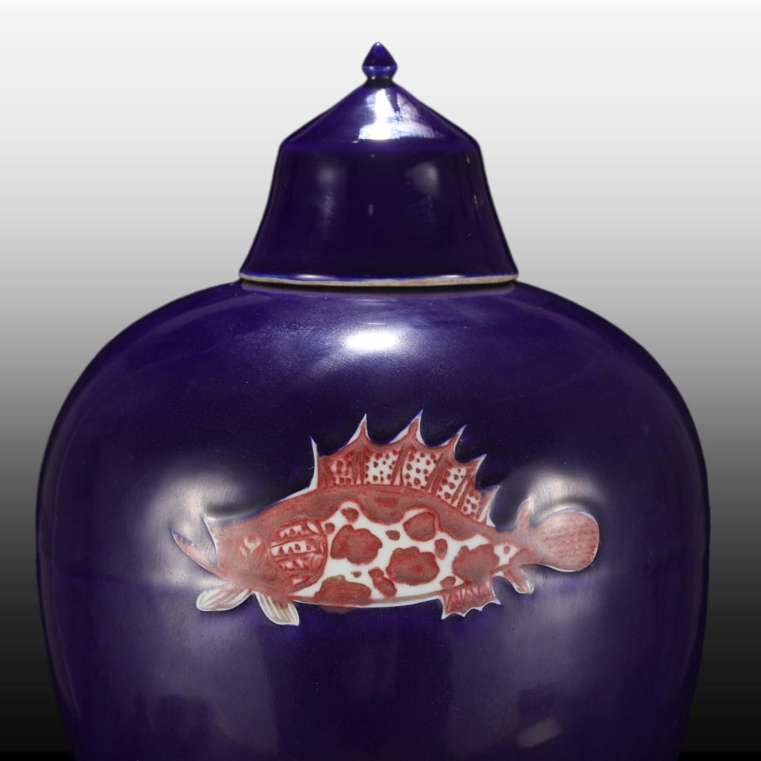 A Exquisite Ji Blue Glazed Fish Pattern Vase - 3