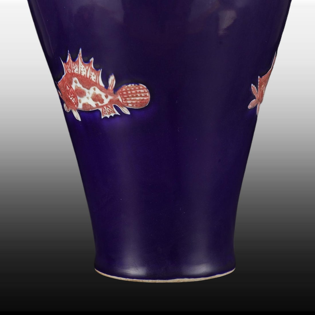 A Exquisite Ji Blue Glazed Fish Pattern Vase - 4