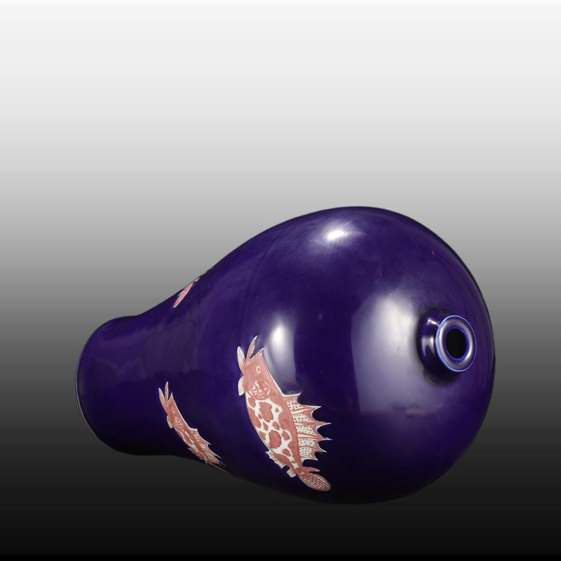 A Exquisite Ji Blue Glazed Fish Pattern Vase - 6