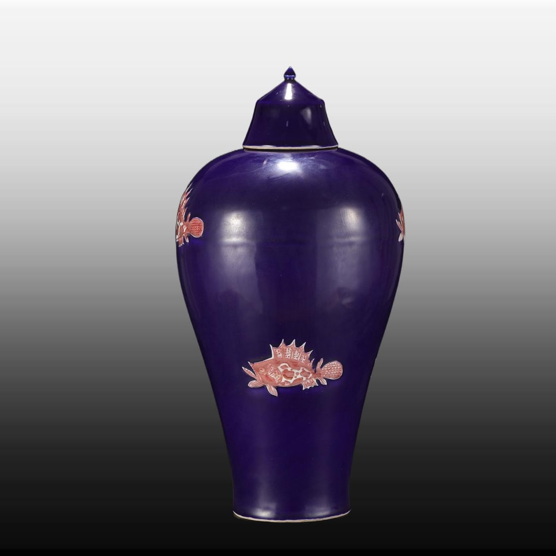 A Exquisite Ji Blue Glazed Fish Pattern Vase - 7