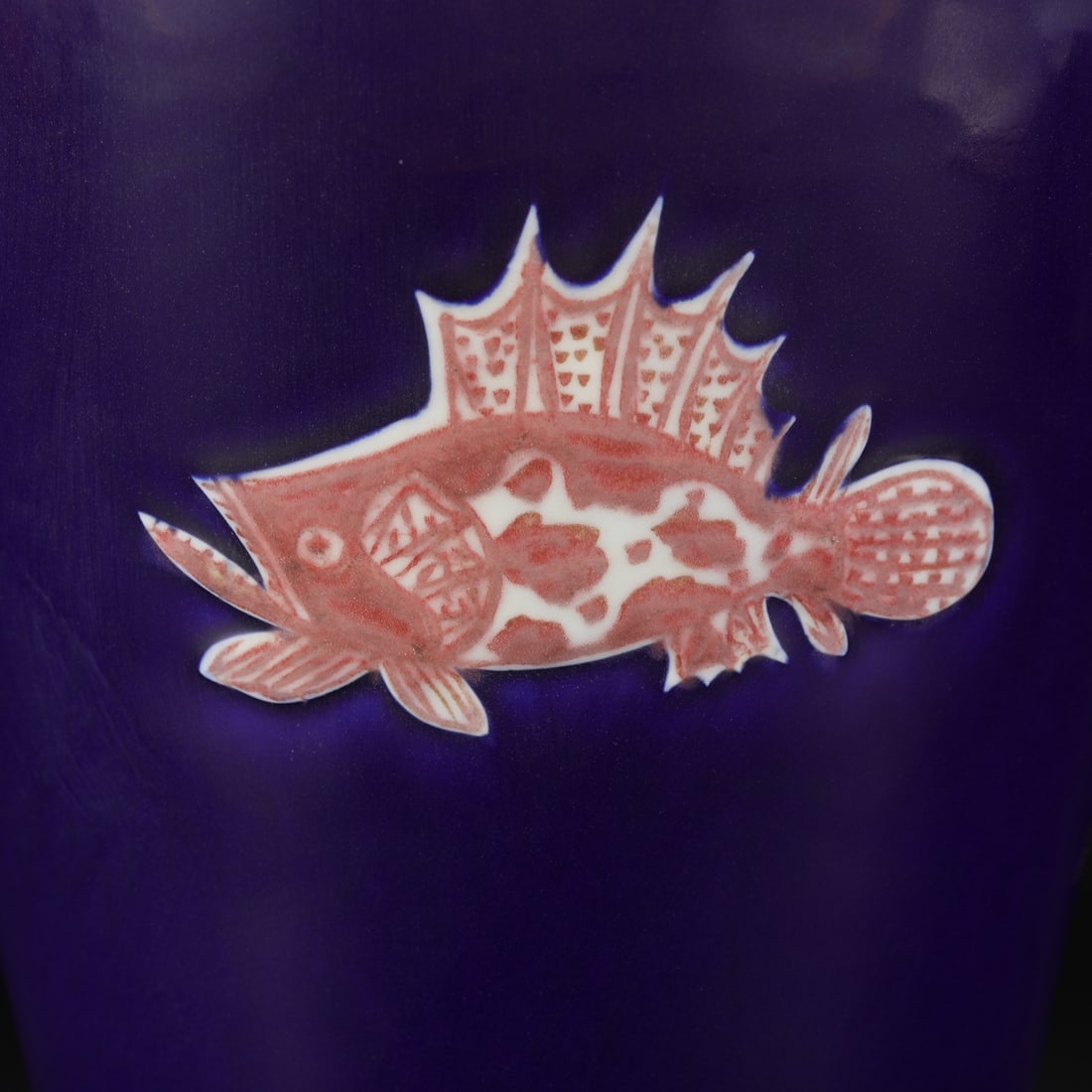 A Exquisite Ji Blue Glazed Fish Pattern Vase - 8
