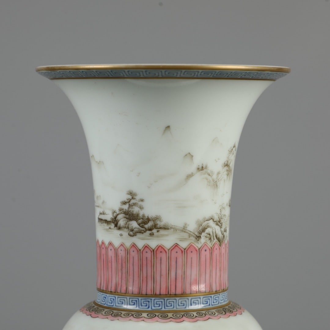 A Exquisite Ink Color Landscape Pattern Vase - 2