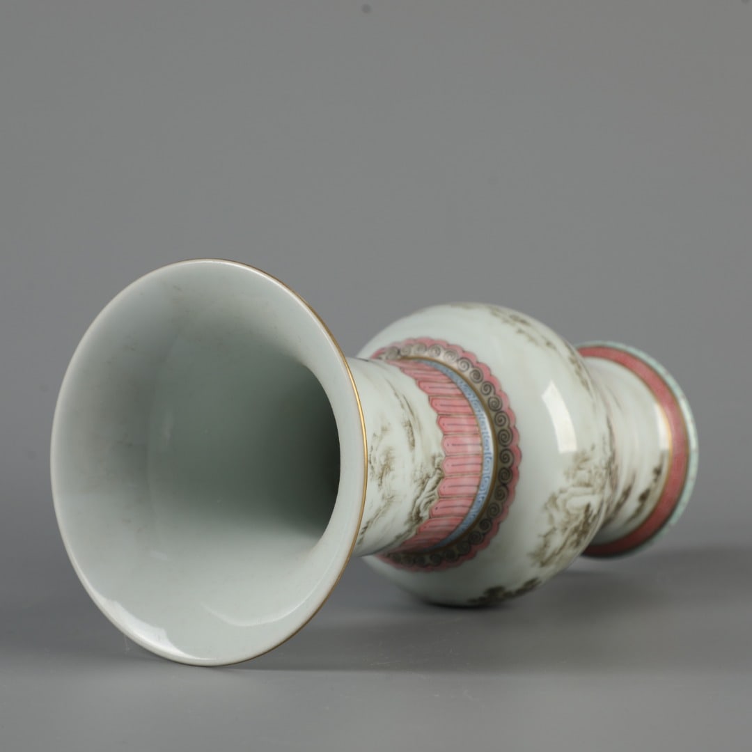 A Exquisite Ink Color Landscape Pattern Vase - 8