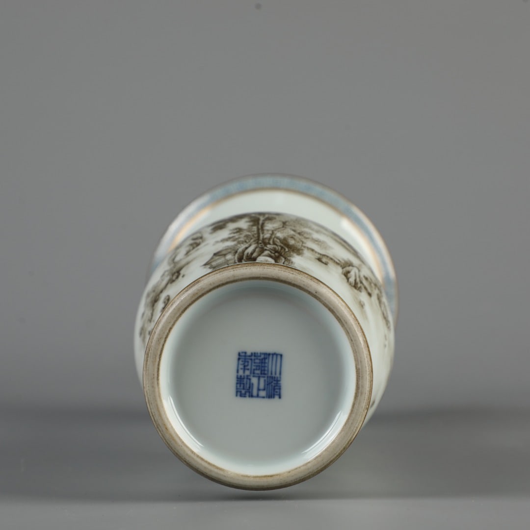 A Exquisite Ink Color Landscape Pattern Vase - 9