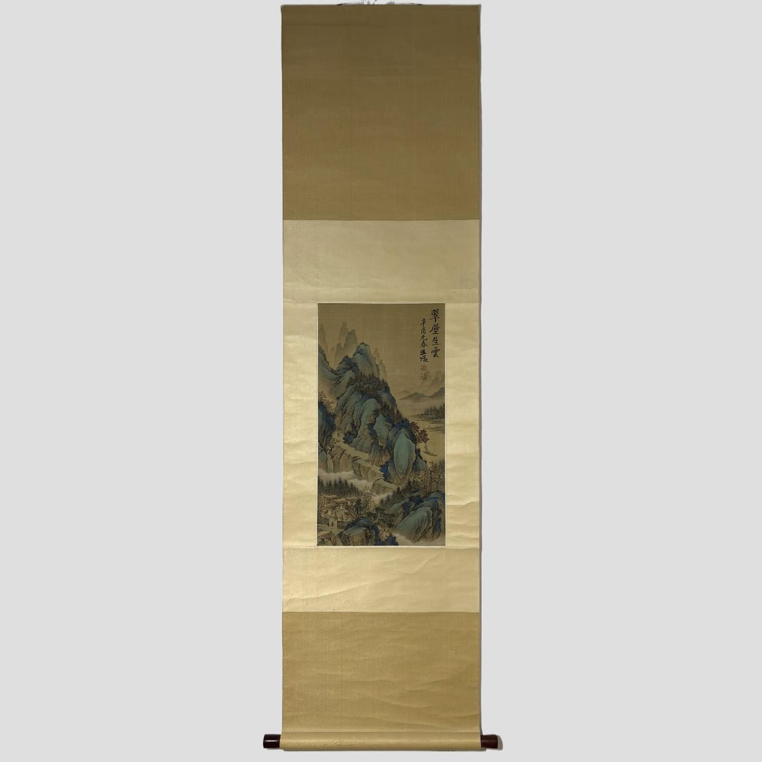 A Chinese Vertical Scroll Ink Landscape Painting on Silk (1 of 9)