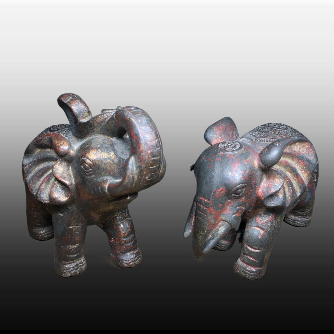 A pair of Exquisite Copper Elephant Ornaments (1 of 9)