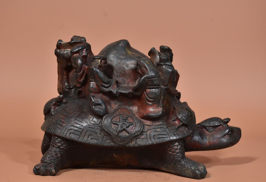 A Exquisite Coppery Tortoise Ornament - 9