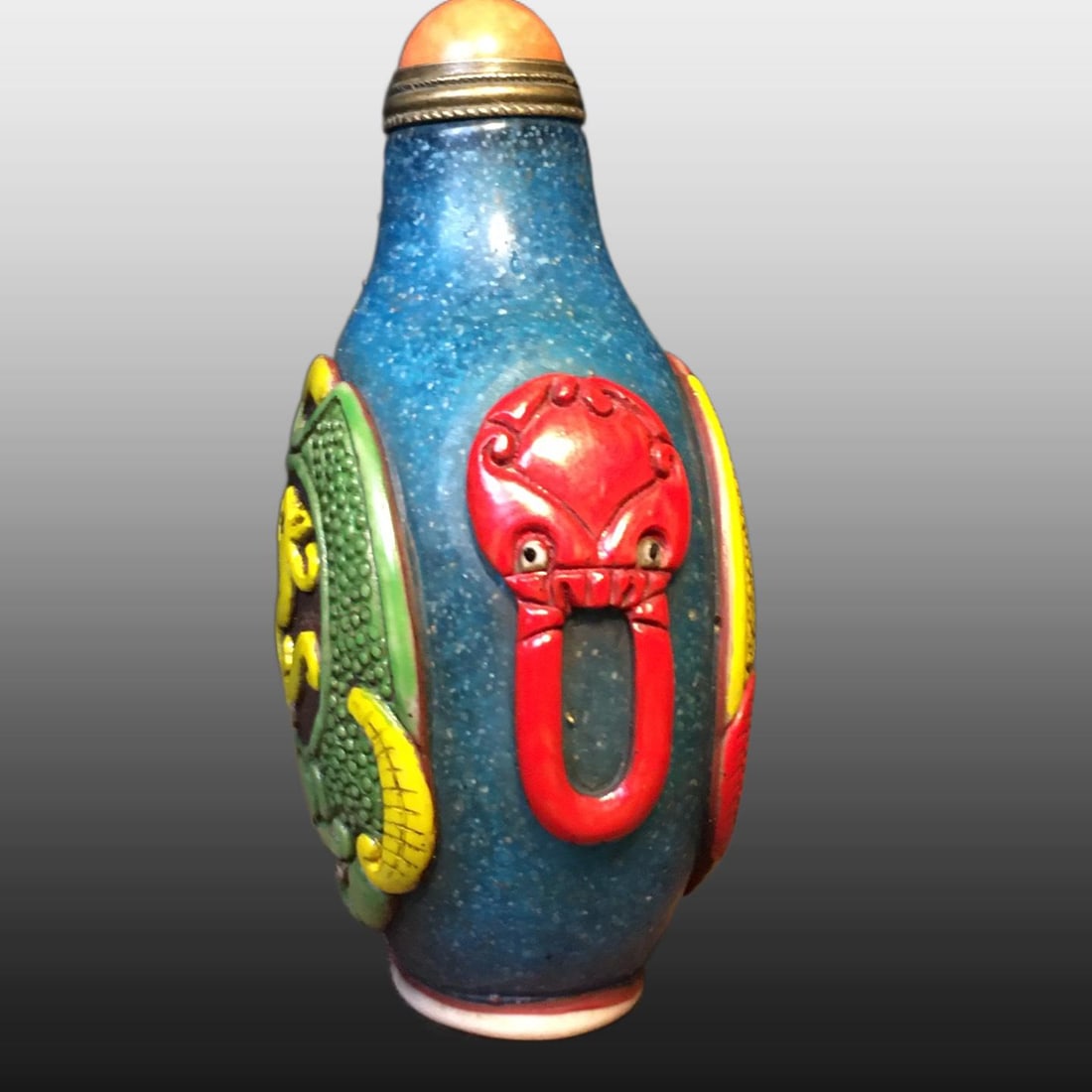 A Exquisite Colored glaze Beast-Face Pattern Snuff Bottle - 6