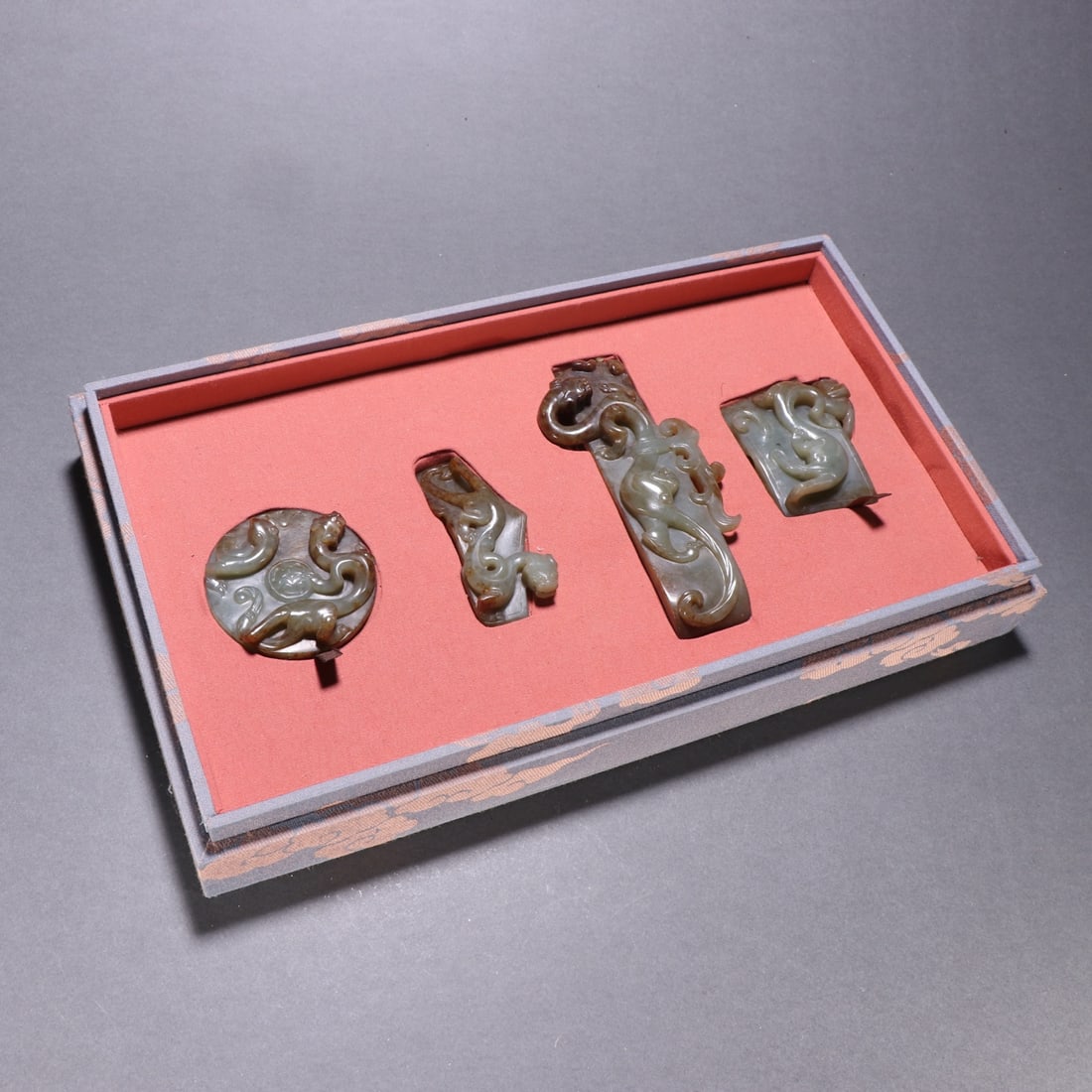 A Set of Exquisite Gaogu Jade Dragon Sword Ornament: A Set of Exquisite Gaogu Jade Dragon Sword Ornament,Han Dynasty, China,Size:4.4in(Max Length)x1.9in(Max Width)