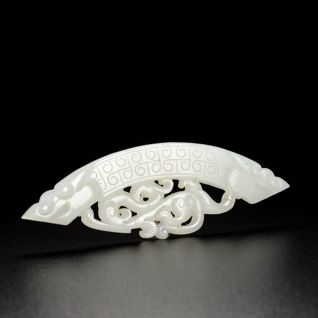 A Exquisite Hotan Jade Phoenix Pattern Bi - 4