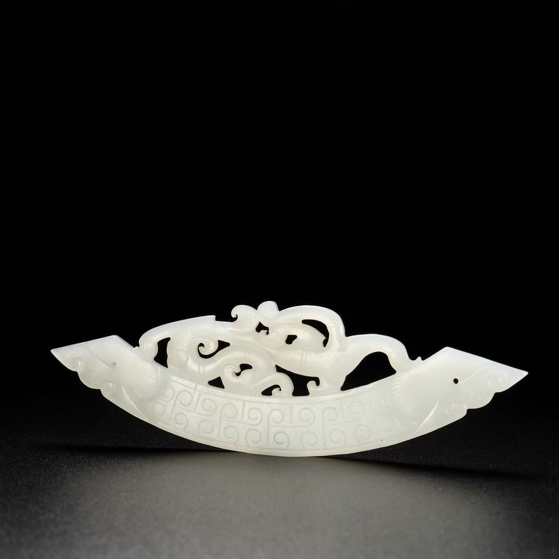 A Exquisite Hotan Jade Phoenix Pattern Bi - 5