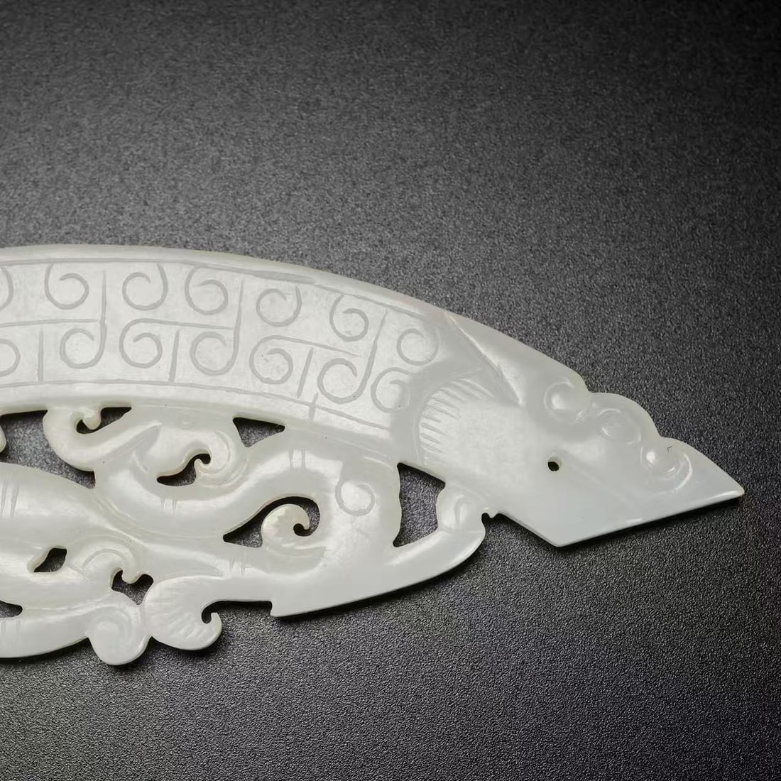 A Exquisite Hotan Jade Phoenix Pattern Bi - 7