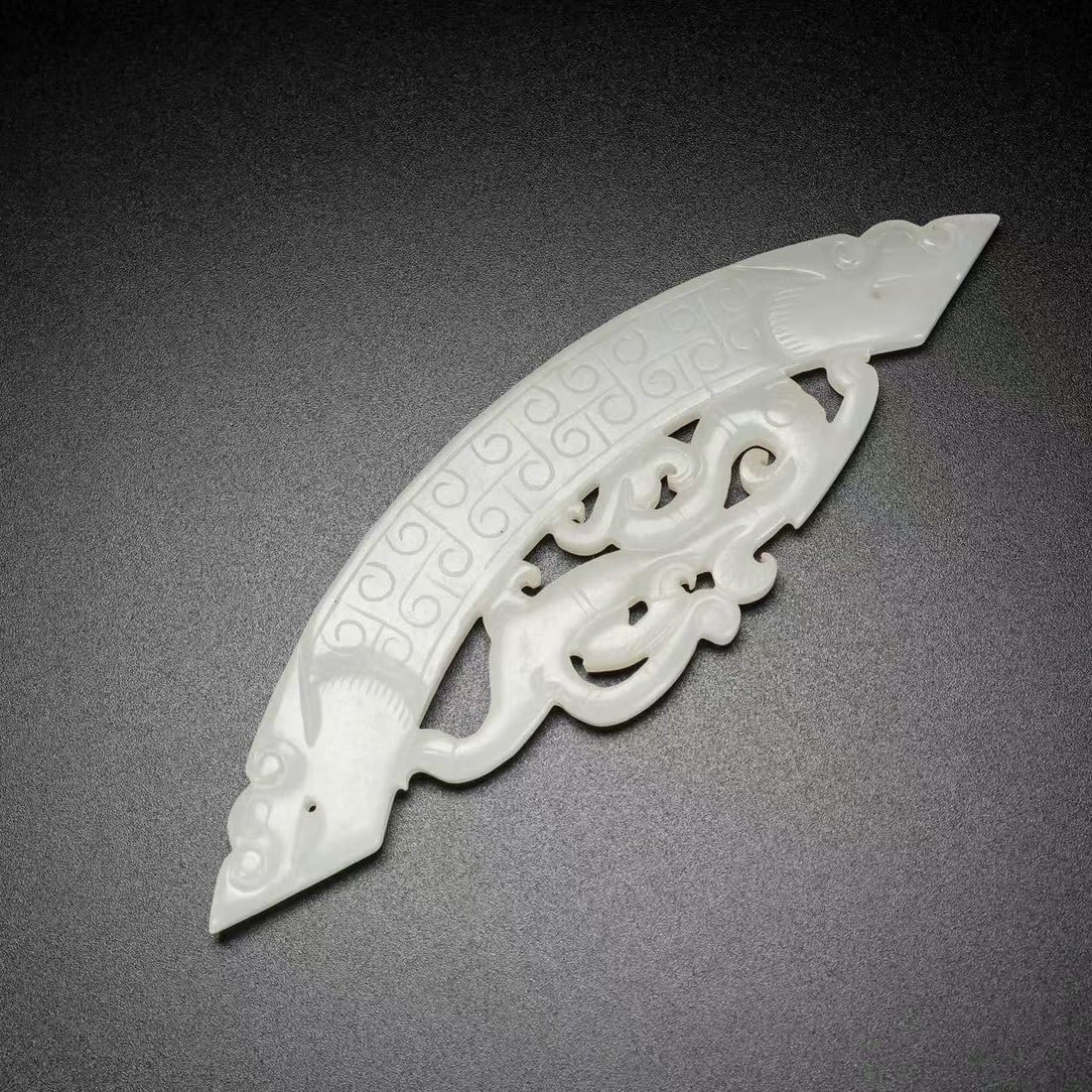 A Exquisite Hotan Jade Phoenix Pattern Bi - 8
