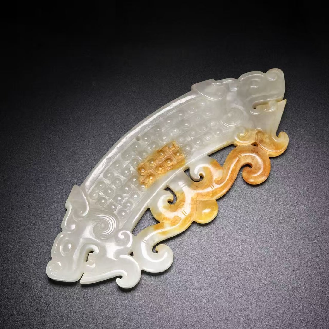 A Exquisite Hotan Jade Dragon Pattern Bi - 5