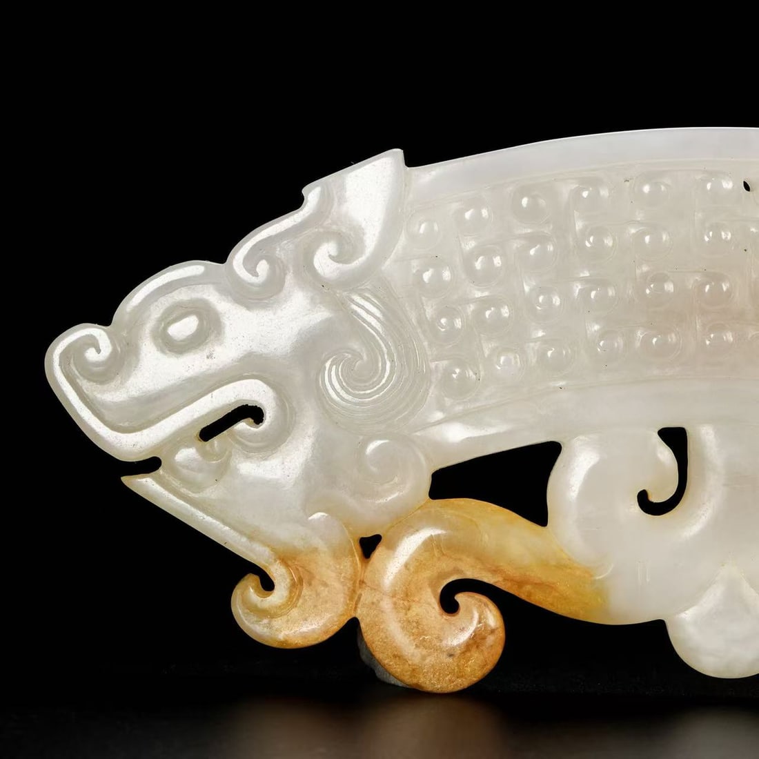 A Exquisite Hotan Jade Dragon Pattern Bi - 8