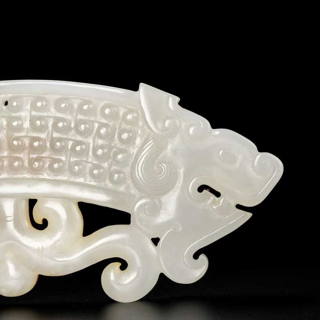 A Exquisite Hotan Jade Dragon Pattern Bi - 9