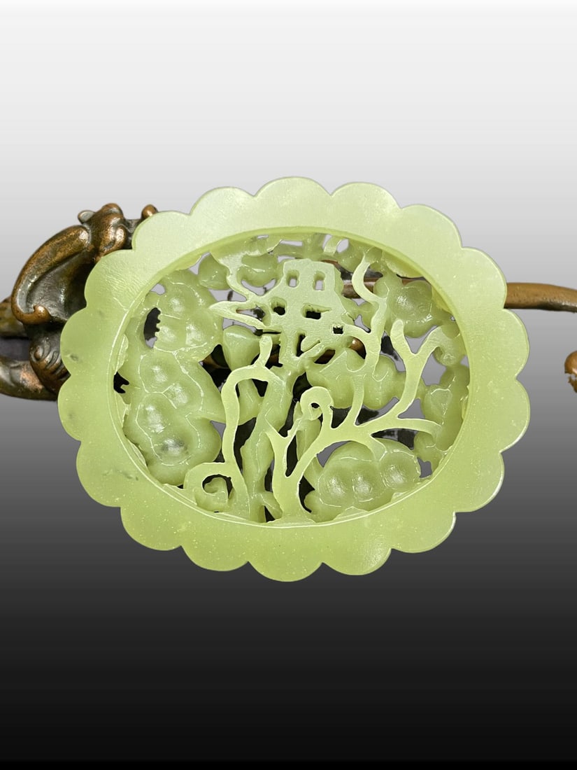 A Exquisite Hotan Jade Crane Pattern Jade pendant - 4