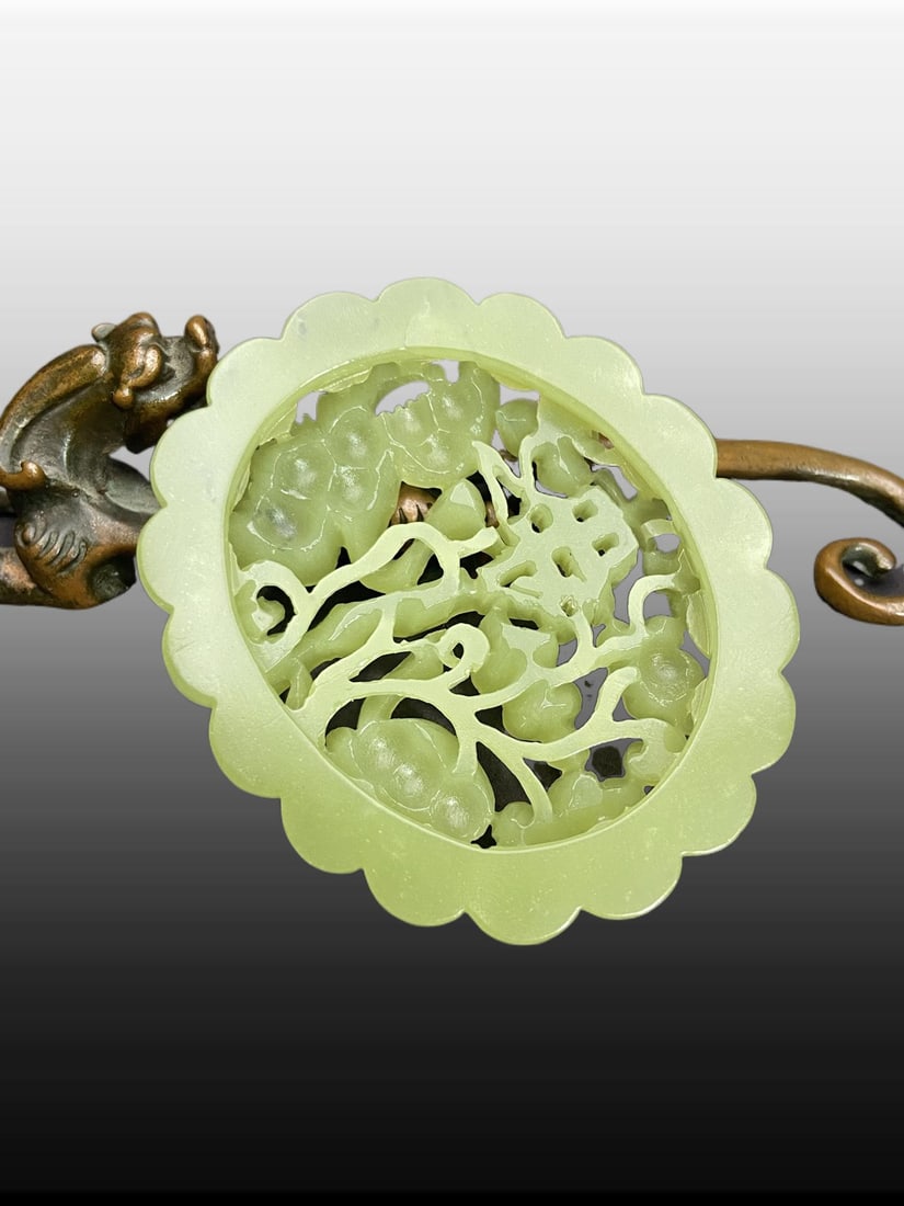 A Exquisite Hotan Jade Crane Pattern Jade pendant - 5