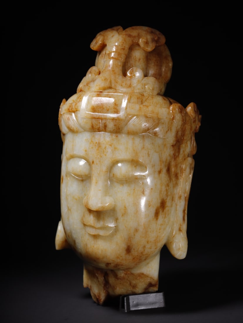 A Exquisite Hotan Jade Buddha Head - 3