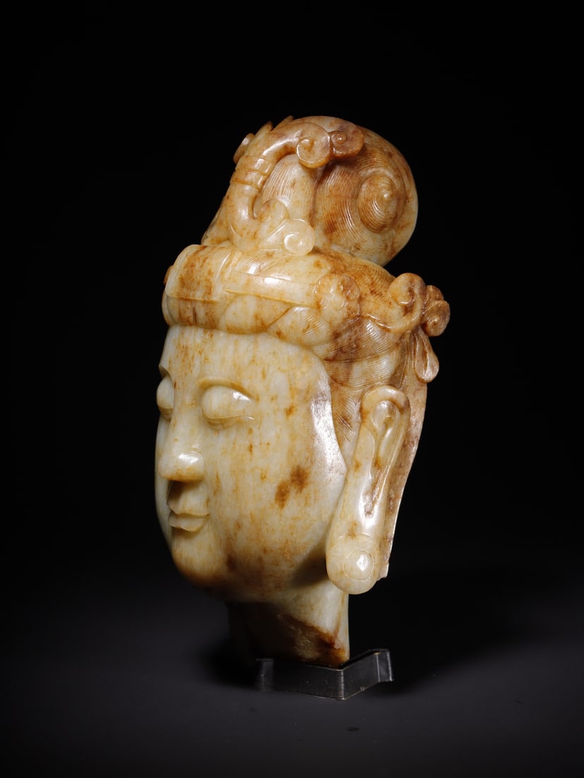 A Exquisite Hotan Jade Buddha Head - 4